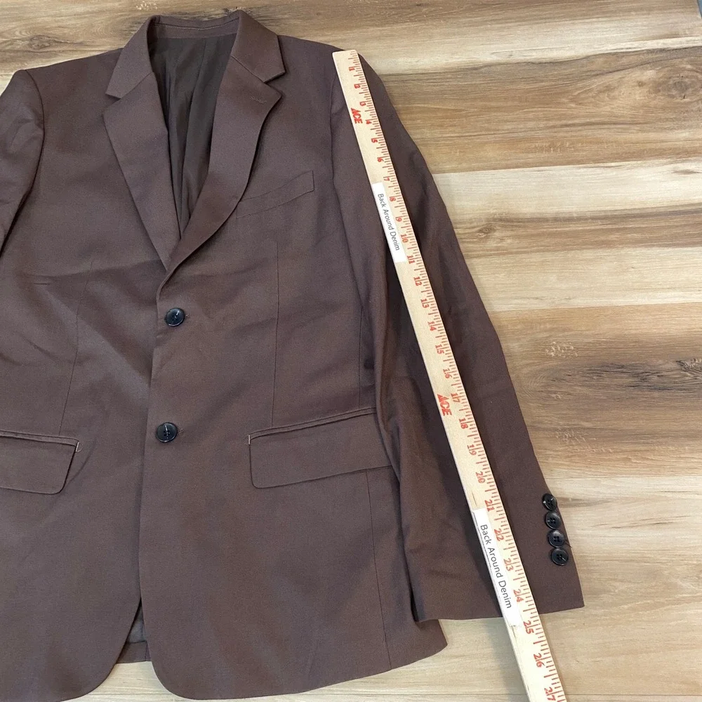 Revelry Suits Men's Brown Slim Fit Suit Jacket Blazer Size 38R Influence